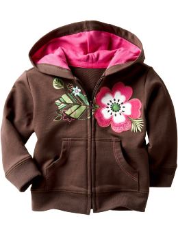 BabyGap: Tropical flower zip-up hoodie - chocolate raspberry