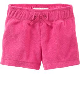 BabyGap: Shirred pocket terry shorts - pink hibiscus
