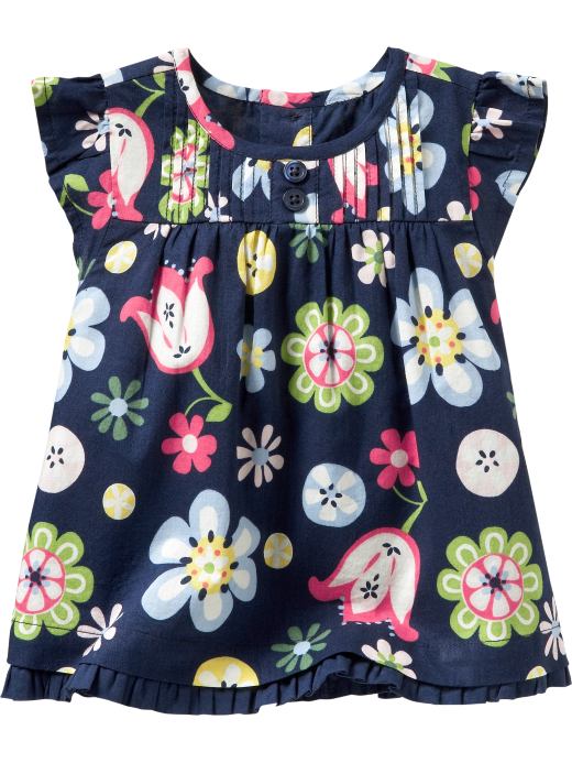 Baby Clothing: Baby Girl Clothing: Pintucked flutter top: Infant 0-24 mos Tops | Gap from gap.com