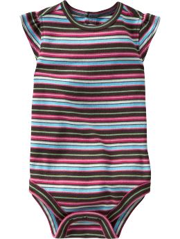 BabyGap: Flutter bodysuit - chocolate raspberry stripe