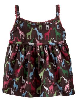 BabyGap: Strappy empire tank - choc rasp giraffe