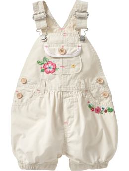 BabyGap: Flower short overalls - stone