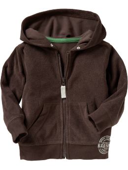 BabyGap: Logo stamped zip-up hoodie - fudge brownie