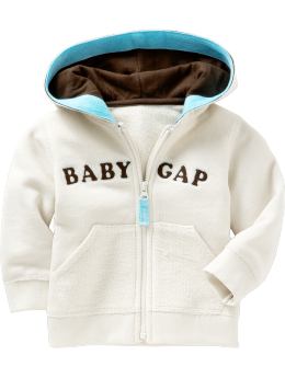 BabyGap: Reverse pocket logo hoodie - white