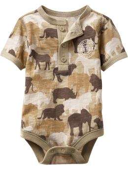 BabyGap: Wild animal camo bodysuit - safari camo