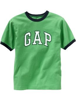 GapKids: Sueded arch logo ringer T - fresh grass