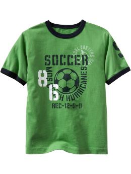GapKids: Sueded sporty graphic ringer T - pixie green