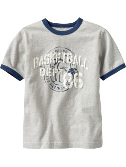 GapKids: Sueded sporty graphic ringer T - heather gray