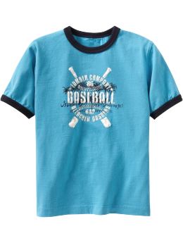 GapKids: Sueded sporty graphic ringer T - blue harmony