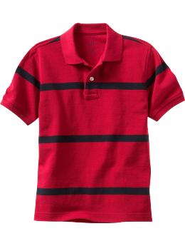 GapKids: Skinny striped pique polo - admiral red