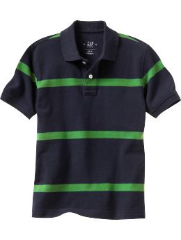 GapKids: Skinny striped pique polo - blue galaxy
