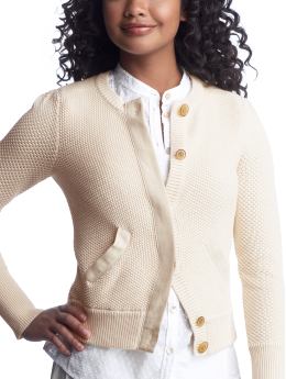 Women's Clothing: Women's Clothing: Bomber sweater jacket: Sweaters Sale | Gap : button-up bomber sweater jacket off-white cream