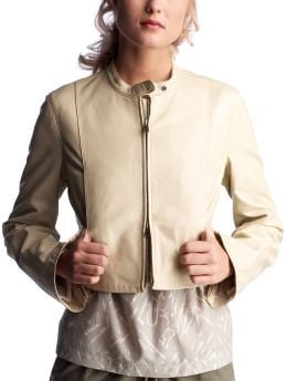 Women: Womens: Cropped leather jacket: Jackets: Outerwear | Gap from gap.com
