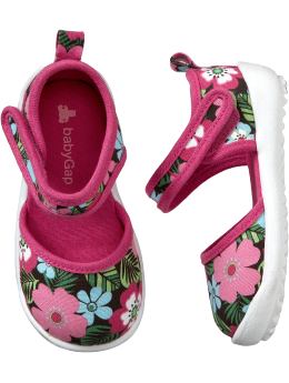 BabyGap: First Walker floral Mary Jane sneakers - floral