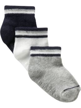 BabyGap: Striped short socks (3-pack) - off white