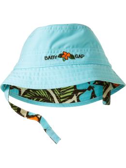 BabyGap: Tropical reversible bucket hat - turquoise