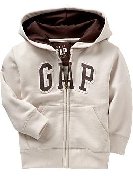 BabyGap: Arch logo zip-up hoodie - beach pebble