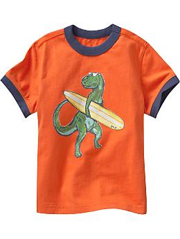BabyGap: Beach animal graphic ringer T - holiday orange