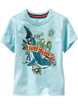 BabyGap: Shark graphic T - blue heaven
