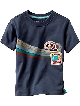 BabyGap: Wave graphic T - storm cloud