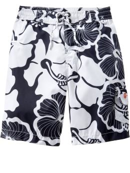 GapKids: Hibiscus printed swim trunks - blue galaxy