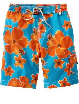 GapKids: Tropical flower swim trunks - blue chip