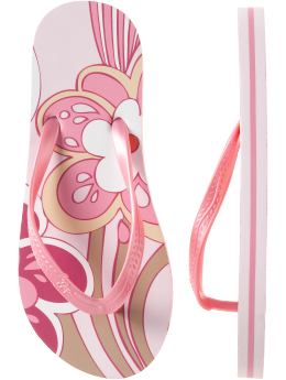 GapKids: Flower graphic flip flops - apple blossom