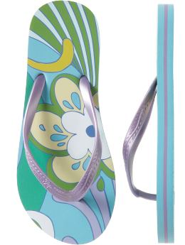 GapKids: Flower graphic flip flops - warm violet