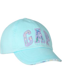 GapKids: Floral logo baseball hat - splash blue