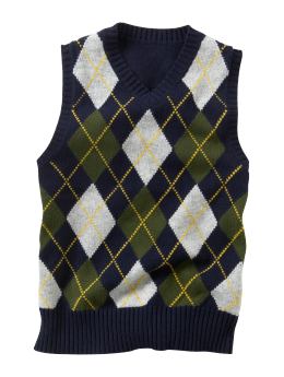 GapKids: Argyle sweater vest - chives
