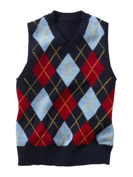 GapKids: Argyle sweater vest - russian red