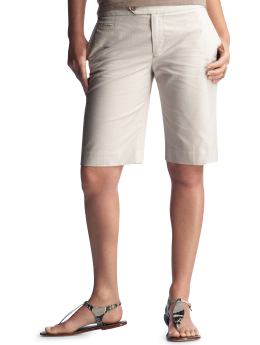 Women: Dotted tab-waist Bermuda shorts - dot