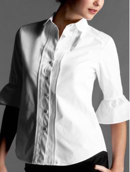 Men: Bell-sleeve shirt by Phillip Lim - white