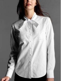 Men: Picot button-front shirt by Phillip Lim - white