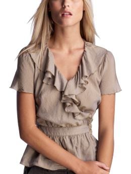 Women: Ruffled silk wrap - terrain