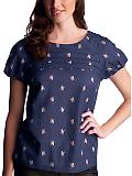 Women: Paisley pintucked top - blue paisley