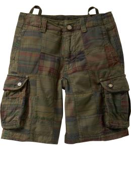 GapKids: Patchwork cargo shorts - moss