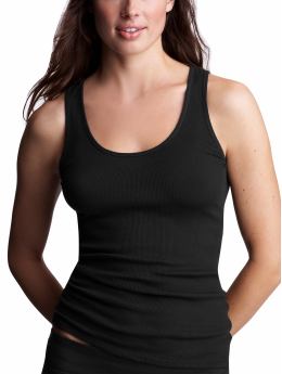 Women: Ribbed tank - true black knit
