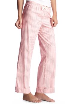 Women: Poplin pajama pants - milkshake pink stripe