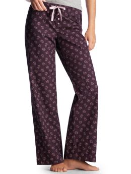 Women: Poplin pajama pants - vineyard floral