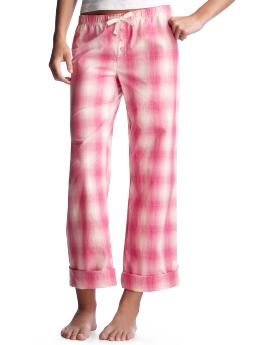 Women: Poplin pajama pants - milkshake pink plaid