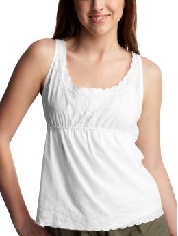 Women: Embroidered empire top - white