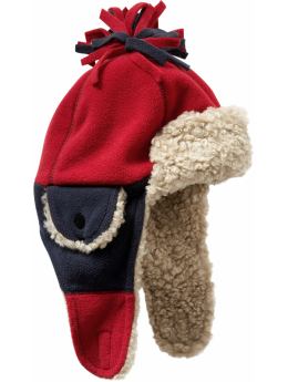 BabyGap: Cozy pom-pom aviator hat - admiral red