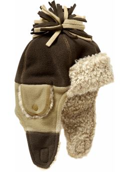 BabyGap: Cozy pom-pom aviator hat - brown