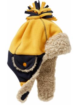 BabyGap: Cozy pom-pom aviator hat - nugget gold