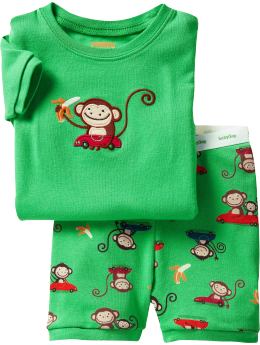 BabyGap: Monkey short sleep set - bright turtle green