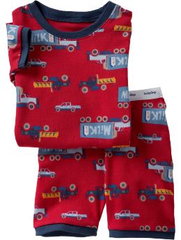 BabyGap: Milk truck short sleep set - admiral red