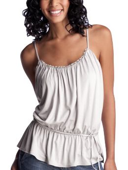 Women: Shirred tie-waist cami - stardust