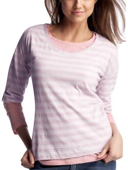 Women: Striped drop-shoulder T - hyacinth