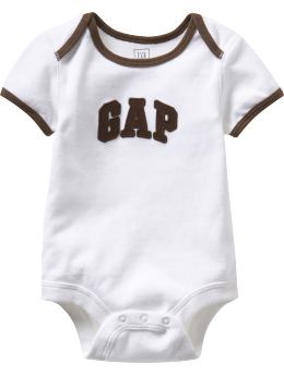 BabyGap: Applique logo bodysuit - classic brown